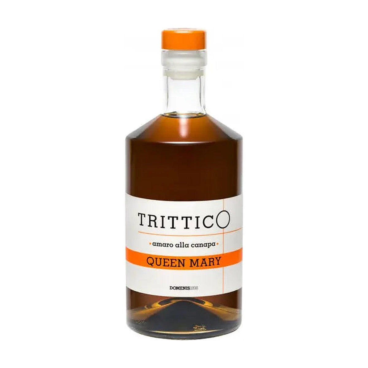 Bottiglia Domenis 1898 Amaro alla Canapa Trittico Queen Mary