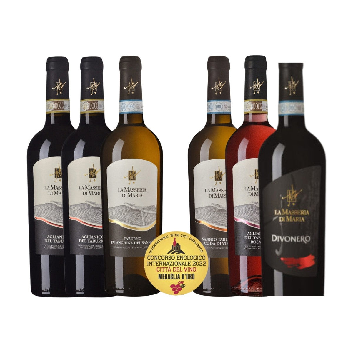Box Mix Masseria Di Maria Aglianico Barbera Falanghina 6 Bottiglie vino rosso