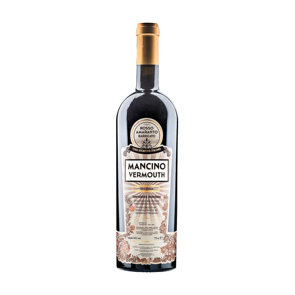 Bottiglia Mancino Vecchio Rosso Amaranto Vermouth di Torino